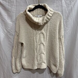 Seven Sweater Womens Small Cream Chunky Cable Knit Cozy Cottagecore Pullover